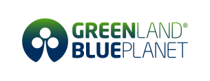 logo green land blue planet